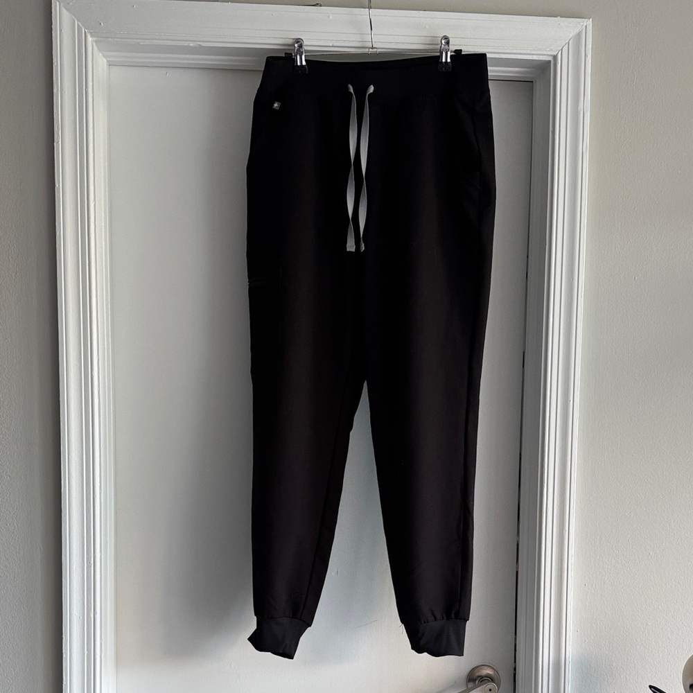 Figs Black Joggers with Contrast Drawstring